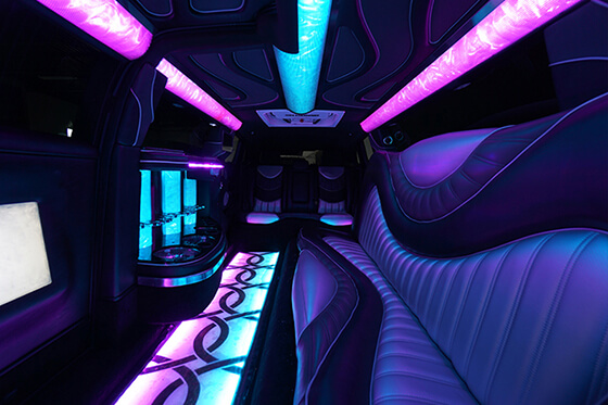 LED lights on limo