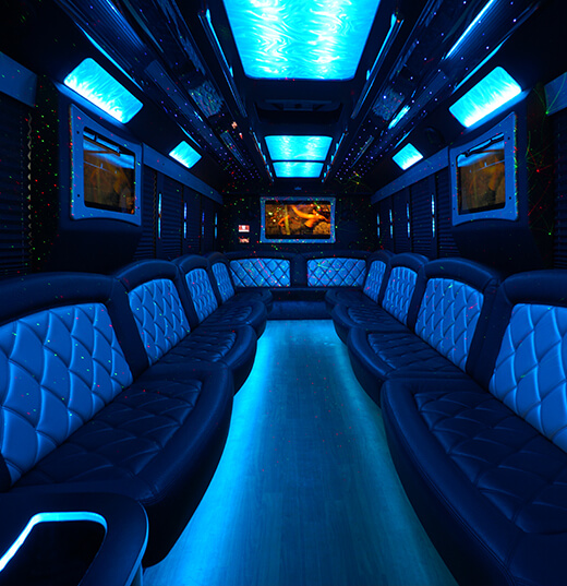 Premium party bus interior